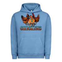 Pigment Pebble Blue crazychickens Urban Hoodie - CowhideDigitalArt