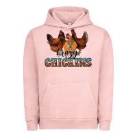Pigment Salmon crazychickens Urban Hoodie - CowhideDigitalArt