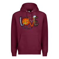 Burgundy love halloween Premium Hoodie - CowhideDigitalArt
