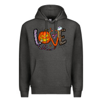 Charcoal Heather love halloween Premium Hoodie - CowhideDigitalArt