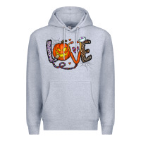 Heather Grey love halloween Premium Hoodie - CowhideDigitalArt