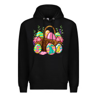 Black Easter eggs with basket Easter Day Premium Hoodie - Neo Western