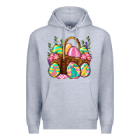 Heather Grey Easter eggs with basket Easter Day Premium Hoodie - Neo Western