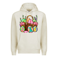 Oatmeal Heather Easter eggs with basket Easter Day Premium Hoodie - Neo Western