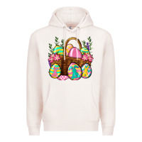 Pale Pink Easter eggs with basket Easter Day Premium Hoodie - Neo Western