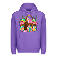 Purple Easter eggs with basket Easter Day Premium Hoodie - Neo Western