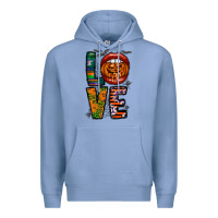 Colony Blue Love Halloween Lips Premium Hoodie - CowhideDigitalArt