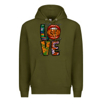 Army Green Love Halloween Lips Premium Hoodie - CowhideDigitalArt