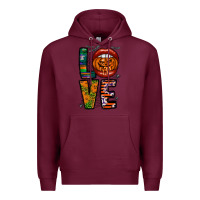 Burgundy Love Halloween Lips Premium Hoodie - CowhideDigitalArt