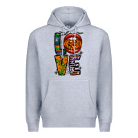 Heather Grey Love Halloween Lips Premium Hoodie - CowhideDigitalArt