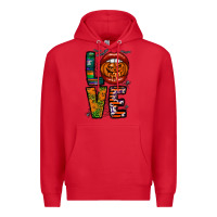 Red Love Halloween Lips Premium Hoodie - CowhideDigitalArt
