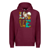 Burgundy western volleyball love Premium Hoodie - HRA Design Shop