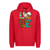 Red western volleyball love Premium Hoodie - HRA Design Shop