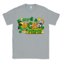 Heather Grey one lucky mama Classic Tee - FaDigitalArtStudio