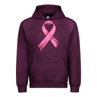 Mauve Wine pink ribbon Urban Hoodie - HRA Design Shop