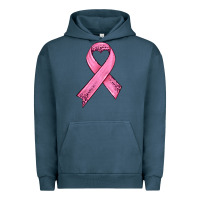 Pigment Midnight Navy pink ribbon Urban Hoodie - HRA Design Shop