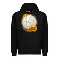 Black western volleyball with sunflower Premium Hoodie - HRA Design Shop