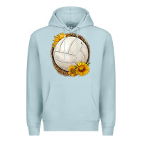 Blue Mist western volleyball with sunflower Premium Hoodie - HRA Design Shop