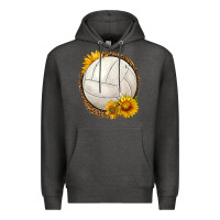 Charcoal Heather western volleyball with sunflower Premium Hoodie - HRA Design Shop