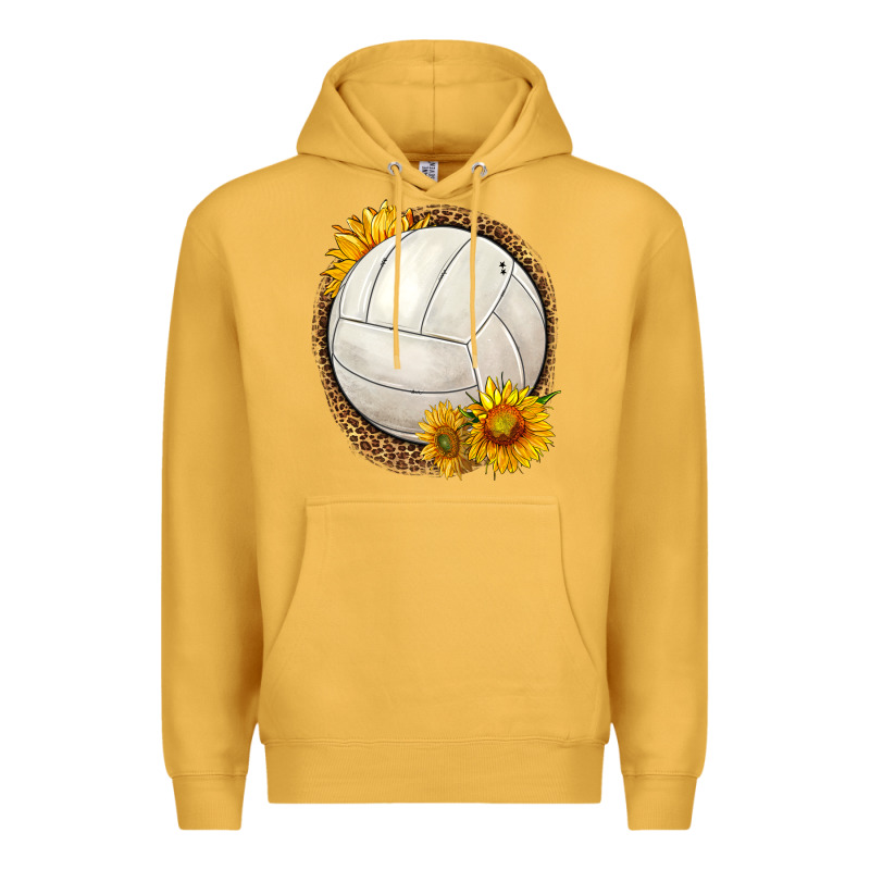 Western Volleyball With Sunflower Premium Hoodie by HRA Design Shop | Teevron