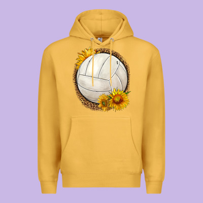 Western Volleyball With Sunflower Premium Hoodie Designed By Hra Design Shop