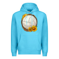 Ocean Blue western volleyball with sunflower Premium Hoodie - HRA Design Shop