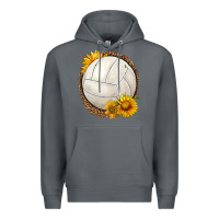 Rock western volleyball with sunflower Premium Hoodie - HRA Design Shop