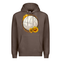 Coffee western volleyball with sunflower Premium Hoodie - HRA Design Shop