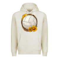 Oatmeal Heather western volleyball with sunflower Premium Hoodie - HRA Design Shop