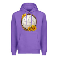 Purple western volleyball with sunflower Premium Hoodie - HRA Design Shop