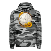 Slate Camo western volleyball with sunflower Premium Hoodie - HRA Design Shop
