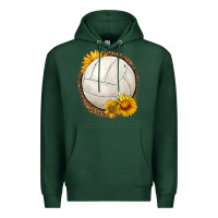Sports Green western volleyball with sunflower Premium Hoodie - HRA Design Shop