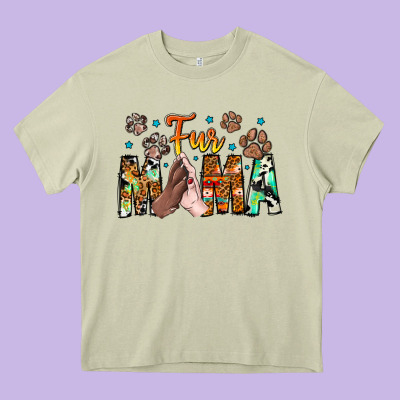 Fur Mama Heavy Core Tee Designed By Cowhidedigitalart