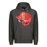 Charcoal Heather red baseball helmet fa element Premium Hoodie - FaDigitalArtStudio
