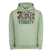 Pigment Oil Green only talking jesus today Urban Hoodie - CowhideDigitalArt