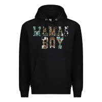 Black Western Mama's Boy Premium Hoodie - CowhideDigitalArt