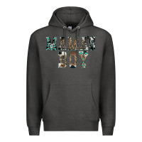 Charcoal Heather Western Mama's Boy Premium Hoodie - CowhideDigitalArt