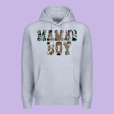 Western Mama's Boy Premium Hoodie Designed By Cowhidedigitalart