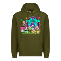 Army Green Easter Farm Animal Easter Day Premium Hoodie - Neo Western