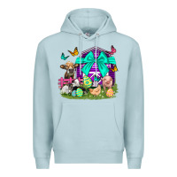 Blue Mist Easter Farm Animal Easter Day Premium Hoodie - Neo Western