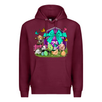 Burgundy Easter Farm Animal Easter Day Premium Hoodie - Neo Western