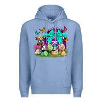 Colony Blue Easter Farm Animal Easter Day Premium Hoodie - Neo Western
