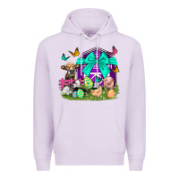 Lilac Easter Farm Animal Easter Day Premium Hoodie - Neo Western