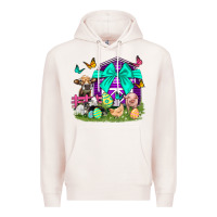 Pale Pink Easter Farm Animal Easter Day Premium Hoodie - Neo Western