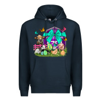 Navy Easter Farm Animal Easter Day Premium Hoodie - Neo Western
