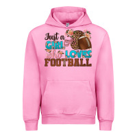 Fuchsia Pink just a girl who loves football Urban Hoodie - HRA Design Shop