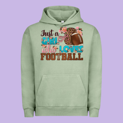 Just A Girl Who Loves Football Urban Hoodie Designed By Hra Design Shop