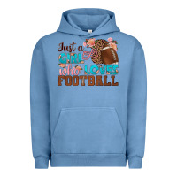 Pigment Pebble Blue just a girl who loves football Urban Hoodie - HRA Design Shop