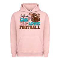Pigment Salmon just a girl who loves football Urban Hoodie - HRA Design Shop