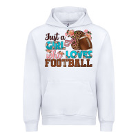 White just a girl who loves football Urban Hoodie - HRA Design Shop